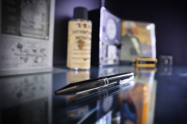 spy audio pen on shelf