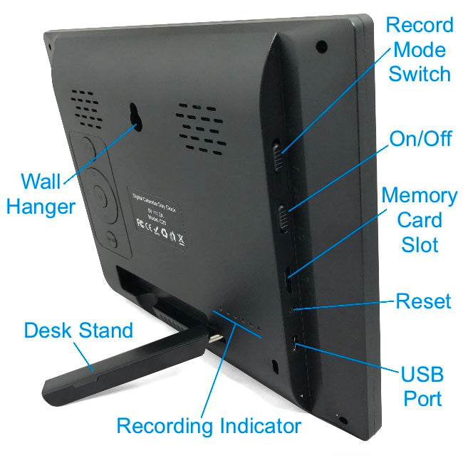2K Digital Clock Security Camera and Calendar | Motion Activated