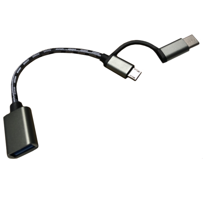 Dual Micro USB or USB-C.