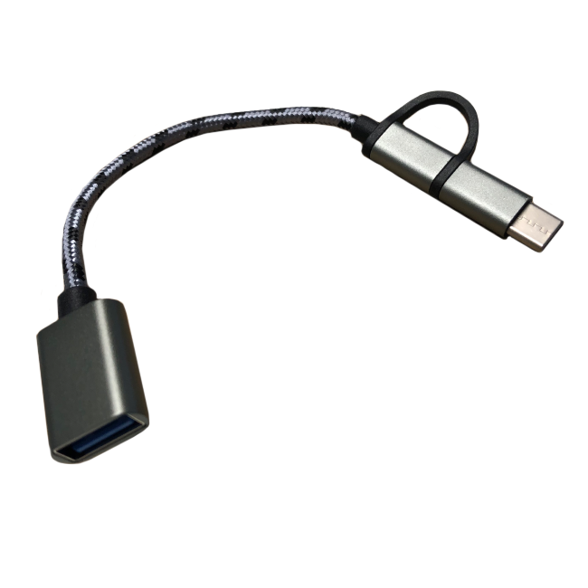All in one on the go cable for Android smartphones.