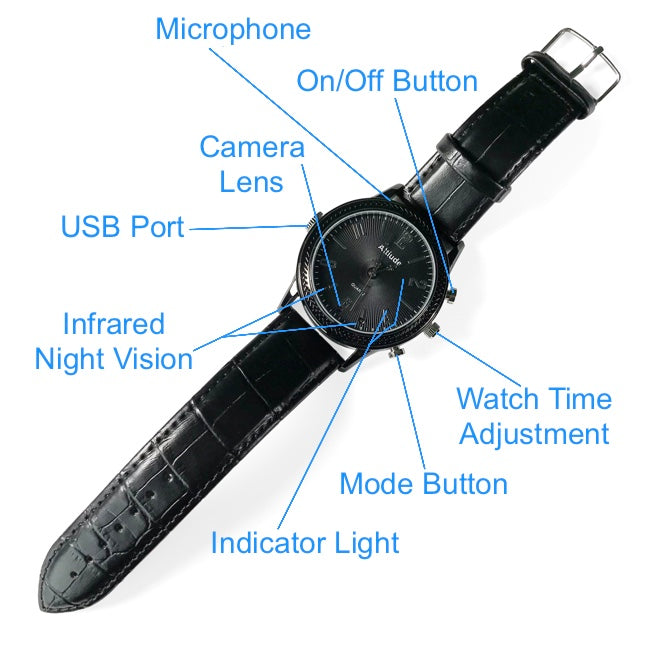 Ultra 1080P Camera Watch With Audio And Nightvision | Spycentre.com