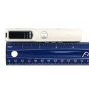 Bluetooth Cell Phone Recorder Next To A Ruler To Indicate The Slim Size And Length Of Under 4 Inches