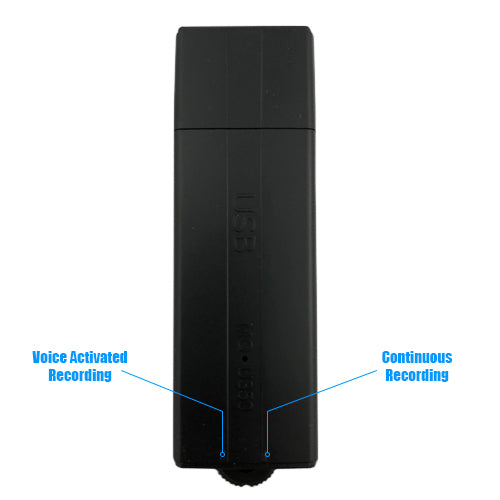 Simple one touch recording or continuous recording with a flick of a switch.