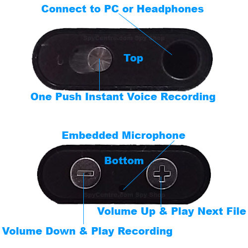 Clear recording sound with embedded amplified microphone & one button voice recording.